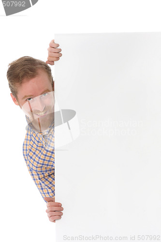 Image of Man with blank placard 