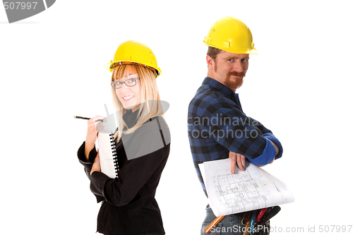 Image of architect and construction worker 