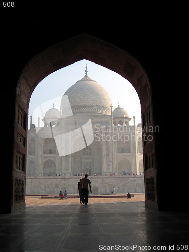 Image of Taj Mahal side view. Agra. India