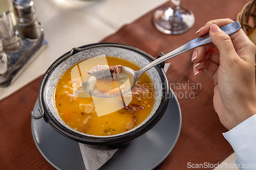 Image of Traditional homemade bean soup