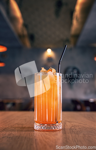 Image of Cold and refreshing orange and lemon cocktail