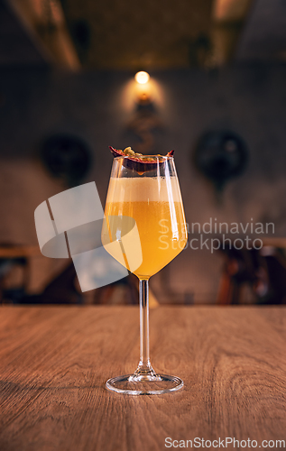 Image of Elegant eggnog yellow passion fruit cocktail