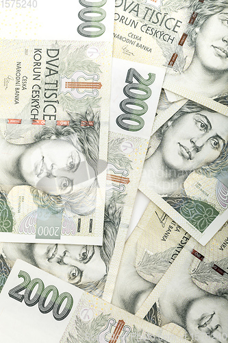 Image of czech banknotes crowns, money concept crisis