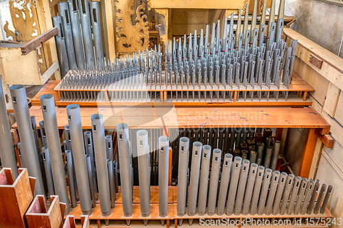 Image of church organ in Cathedral Kutna Hora. Czech Republic