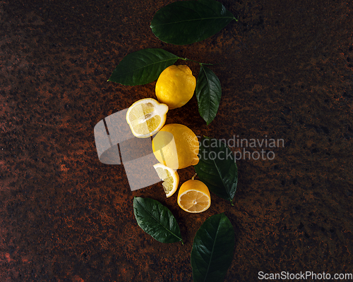 Image of Creative concept of fresh lemons