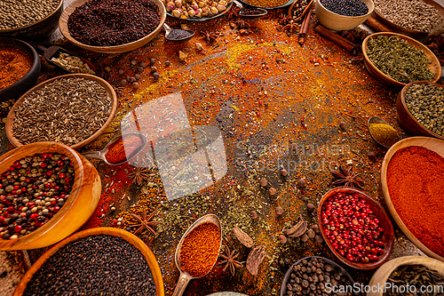 Image of Variety of spices and herbs