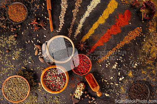 Image of Colourful various herbs and spices