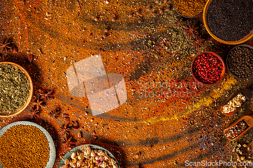 Image of Variety of spices and herbs