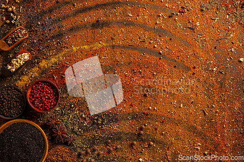 Image of Different aromatic spices