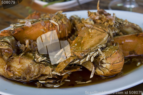 Image of Rock lobsters with garlic