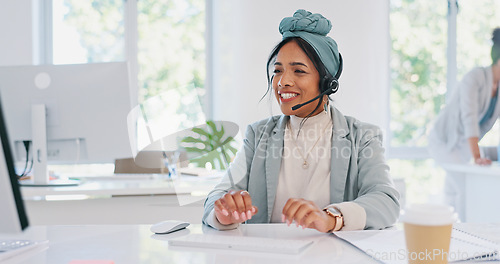 Image of Call center, woman and frustrated with client, angry and stress with customer support, CRM fail and customer problem. Employee annoyed, customer care and consultant face, communication with headset.