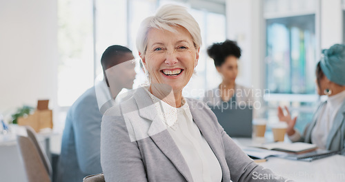 Image of Business leader, happy portrait of woman CEO in office with vision and motivation in senior management. Leadership, success and confident mature manager with smile on face, boss at advisory company.