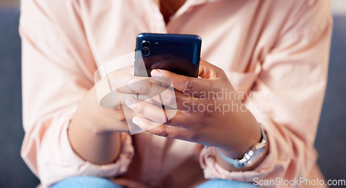 Image of Angry woman texting loan officer about interest rise and is very upset with service. Anxious client with money problems sending a bad review email text on her phone about the mortgage bankers company