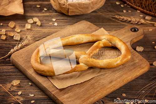 Image of Freshly baked pretzel