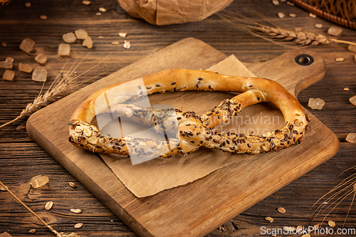 Image of Freshly baked pretzel