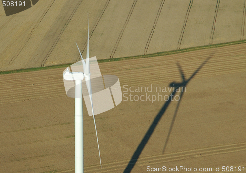Image of Aerial view of windturbine 