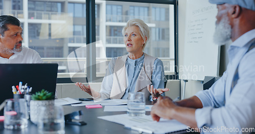 Image of Team, business and brainstorming for project, collaboration and conversation in modern office. Staff, group and leader in workplace, discussion for marketing schedule and teamwork for advertising.