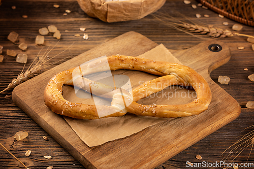 Image of Freshly baked pretzel