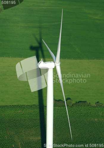 Image of aerial view of wind turbine