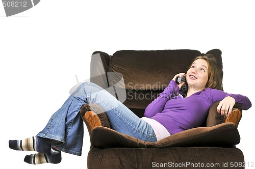 Image of Teenage girl talking on a phone