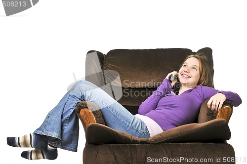 Image of Teenage girl talking on a phone