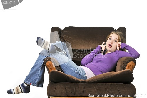 Image of Teenage girl talking on a phone