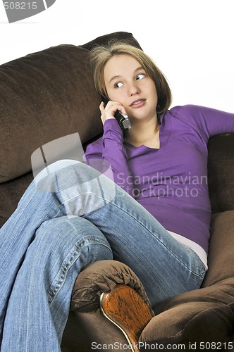 Image of Teenage girl talking on a phone