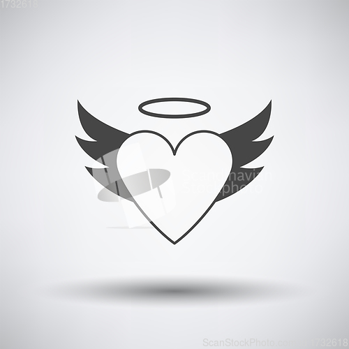 Image of Valentine Heart With Wings And Halo Icon