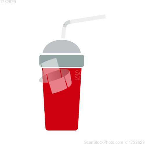 Image of Disposable Soda Cup And Flexible Stick Icon