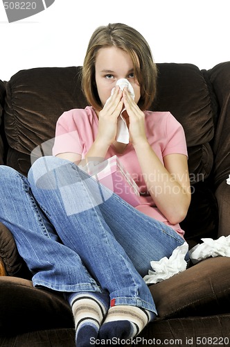 Image of Teenage girl with a cold