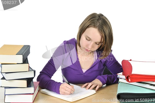 Image of Teenage girl studying