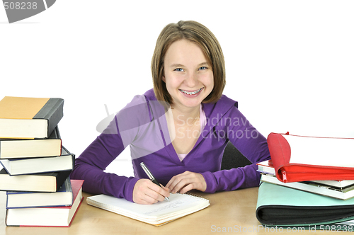 Image of Teenage girl studying