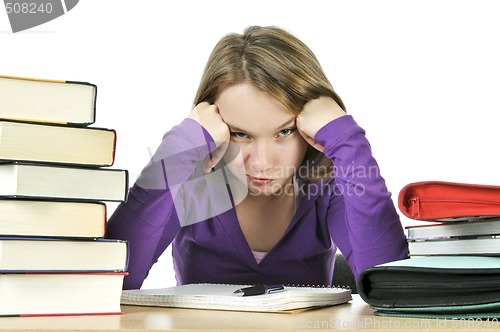 Image of Teenage girl studying