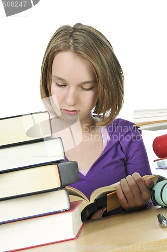 Image of Teenage girl studying