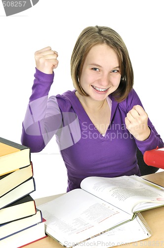 Image of Teenage girl studying