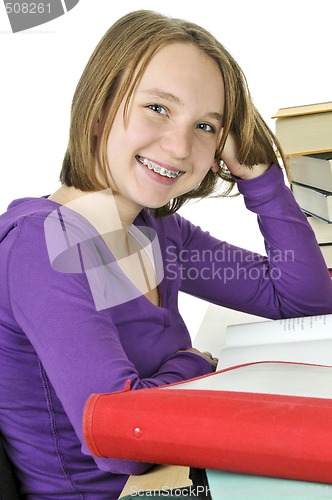 Image of Teenage girl studying