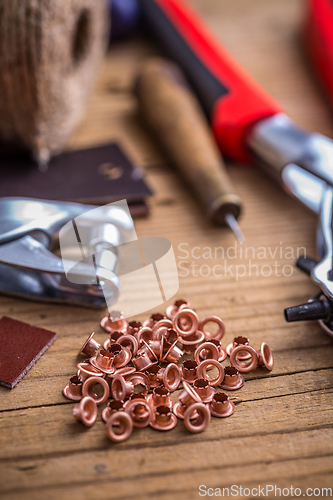 Image of Brass eyelets and eyelet punch