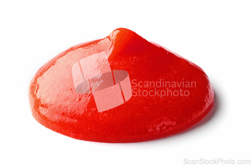 Image of tomato ketchup on white background