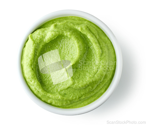 Image of bowl of green vegetable puree