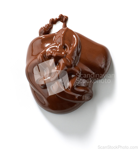 Image of melted chocolate on white background