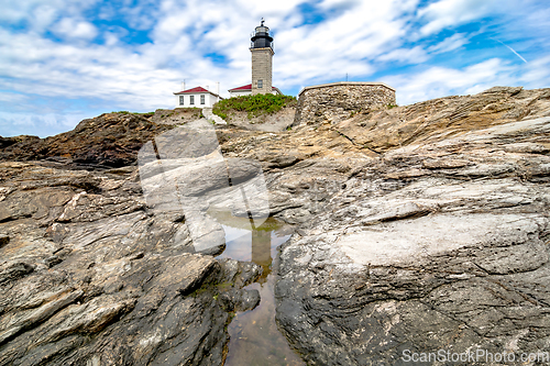 Image of Beavertail Lighthouse Conacicut Island Jamestown, Rhode Island