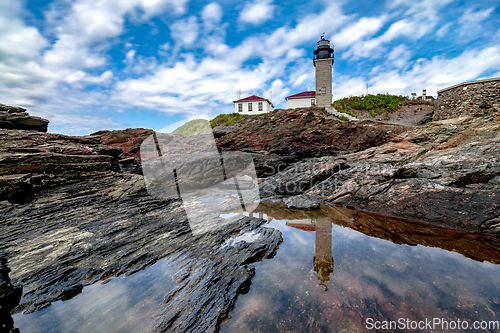 Image of Beavertail Lighthouse Conacicut Island Jamestown, Rhode Island