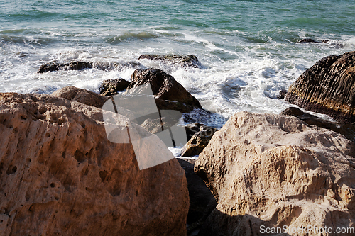 Image of Rocky coast of the Caspian Sea.