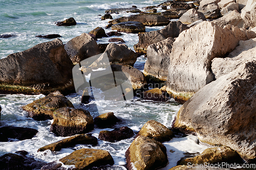 Image of Rocky coast of the Caspian Sea.