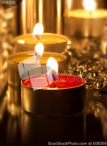 Image of christmas decoration with candles