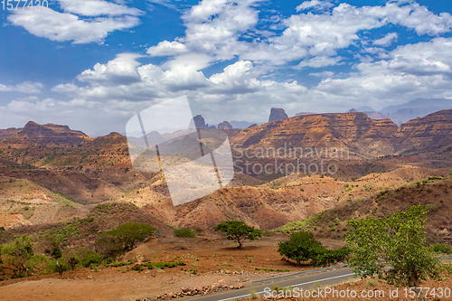 Image of country road through Simien Mountains, Ethiopia