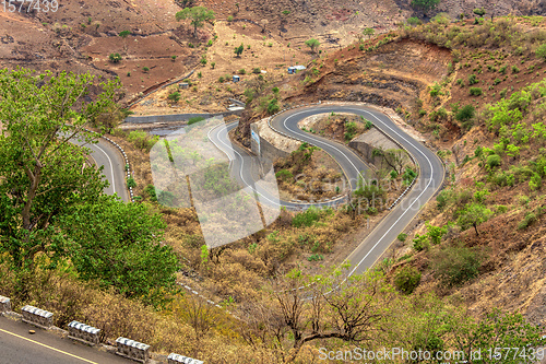 Image of country road through Simien Mountains, Ethiopia