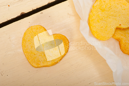 Image of heart shaped shortbread valentine cookies