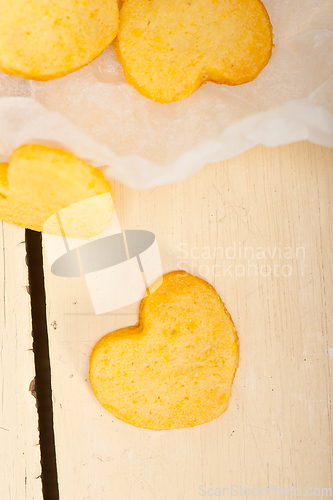 Image of heart shaped shortbread valentine cookies