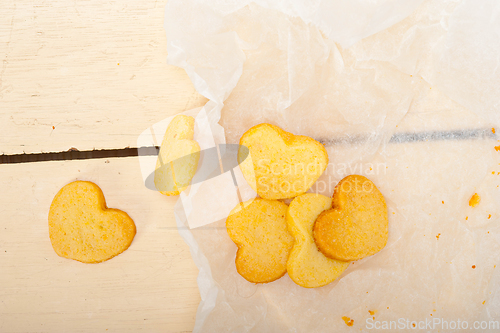 Image of heart shaped shortbread valentine cookies